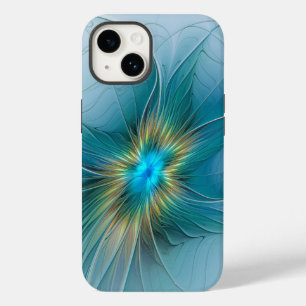 Pequena Beleza Arte Fractal Flor Azul Moderno Dour