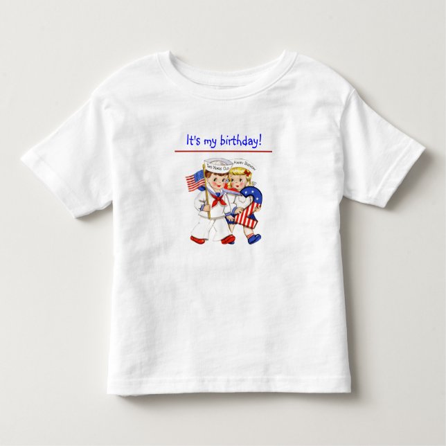 Pequena camisa de segundo aniversário dos Gêmeos d (Frente)
