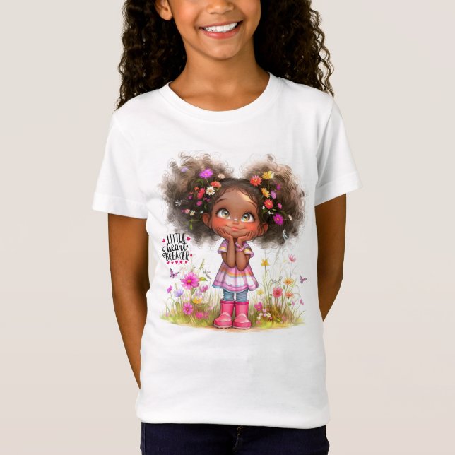 Pequena Camiseta de Coração Quirky Girl (Frente)