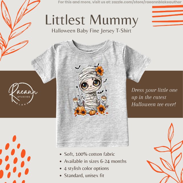 Pequena Camiseta de Halloween Mummy Baby Fine Jers (Criador carregado)