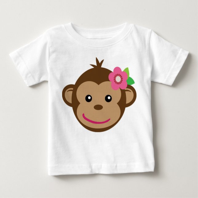 Pequena Camiseta Macaco (Rapariga) (Frente)