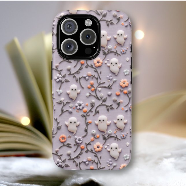 Pequena Capa de telefone 3D Floral Fantasma (Criador carregado)