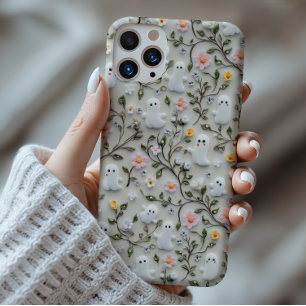 Pequena Capa de telefone 3D Floral Fantasma