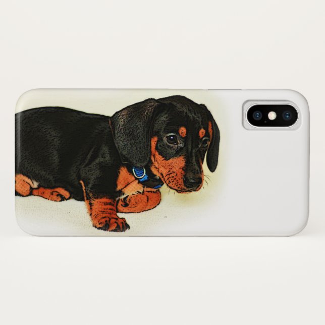 Pequena capas de iphone de Design Dachshund (Verso (Horizontal))