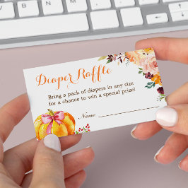 Pequena Chá de fraldas de Abóbora Cartão de Raffle