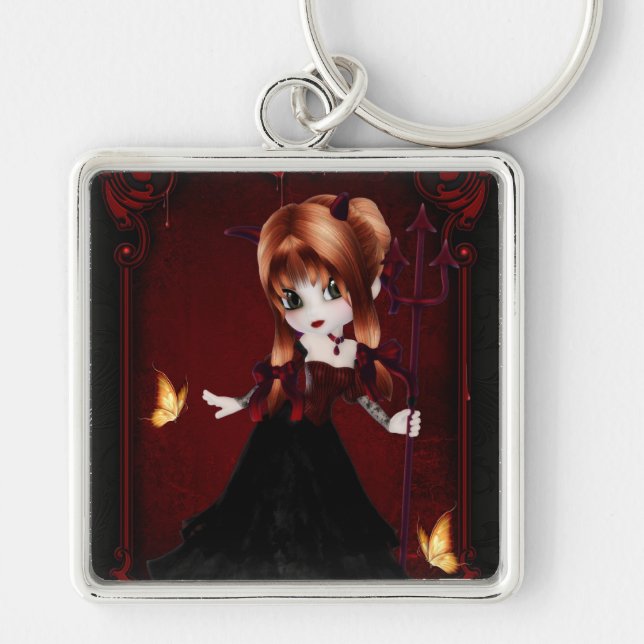 Pequena Cookie Devil Girl Design 3 Chaveiro (Frente)