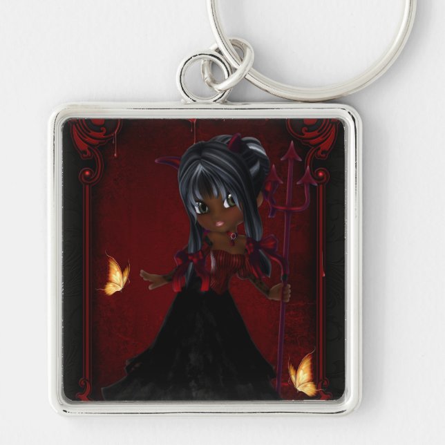 Pequena Cookie Devil Girl Design 4 Chaveiro (Frente)