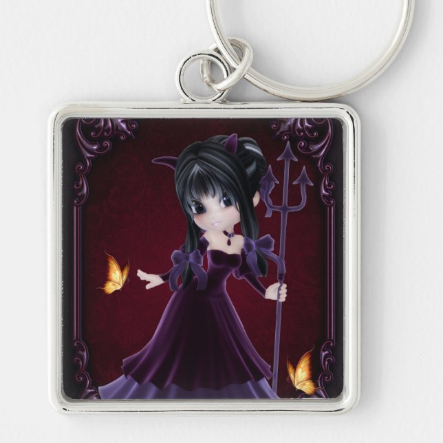Pequena Cookie Devil Girl Design 6 Chaveiro (Frente)