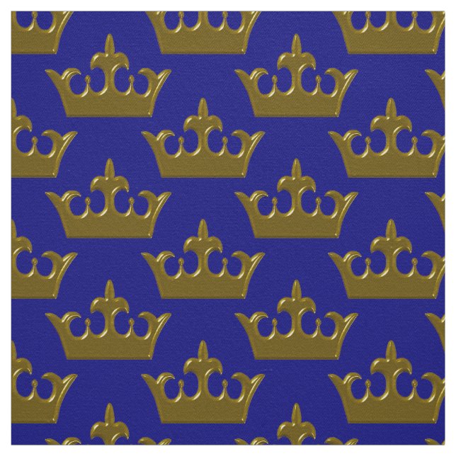 Pequena Coroa Dourada, Tecido Azul (Modelo)