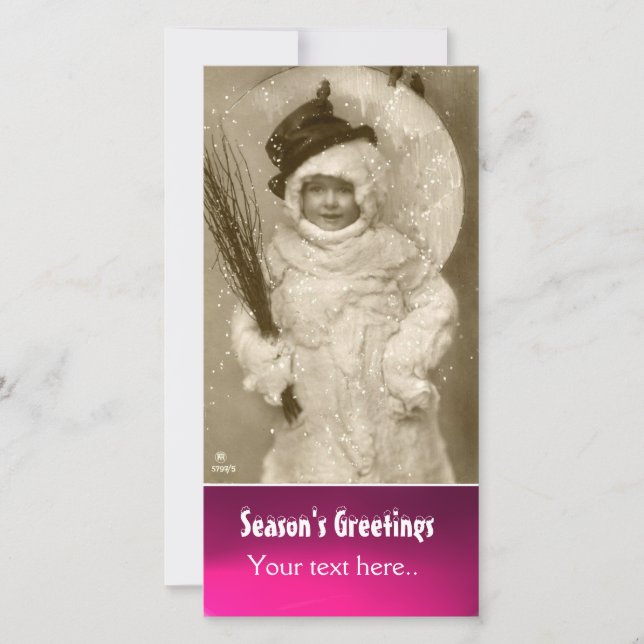 PEQUENA CRIANÇA NO MODELO DE FOTO DE CUSTO DE NEVE (Frente)