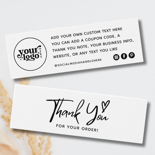 Pequena Empresa Obrigado Pelo Seu Cartão De Encome (small business thank you card,logo thank you,thanks for your order card,your order etsy )