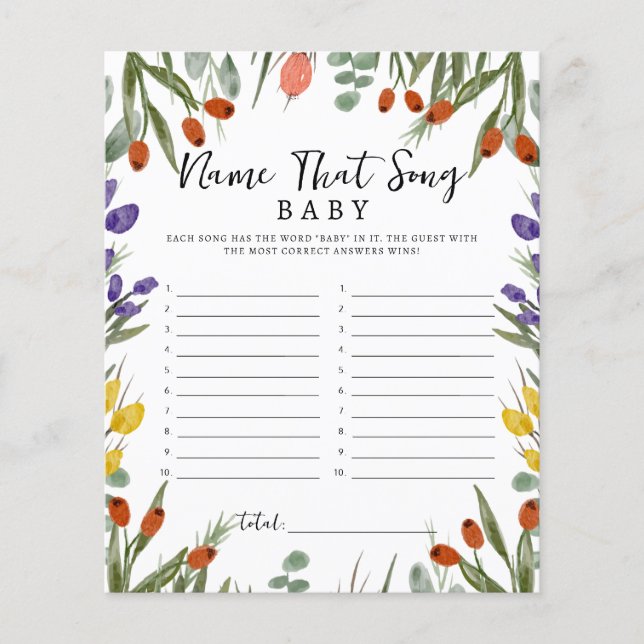 Pequena Flor Silvestre No Caminho Outono Nome Da M (Frente)