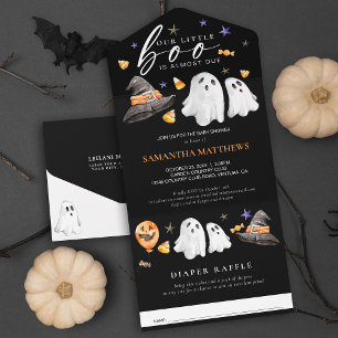 Pequena Fralda de Boo Halloween Raffle Black