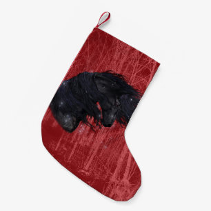 Pequena Friesian Cavalo de Inverno 2 Meia de Natal