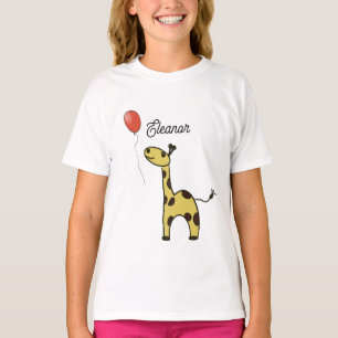 pequena girafa bonita com balões Camisa