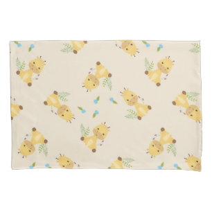 Pequena girafa fofa floral marrom