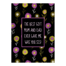 Pequena Irmã Escura Padrão Botânico Poster