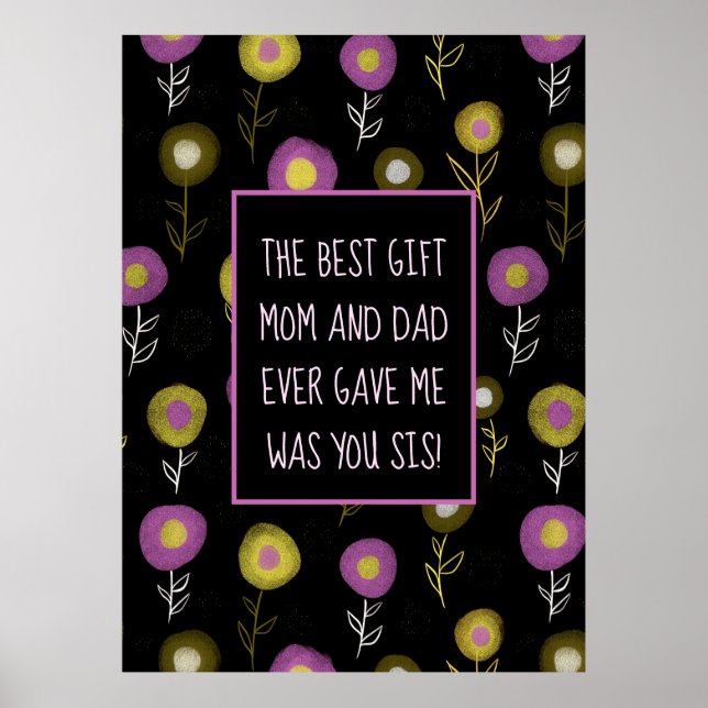 Pequena Irmã Escura Padrão Botânico Poster (Frente)