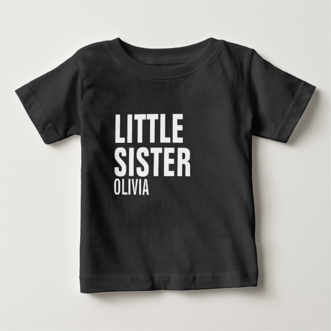 Pequena Irmã Personalizada Camiseta de Bebê (Frente)