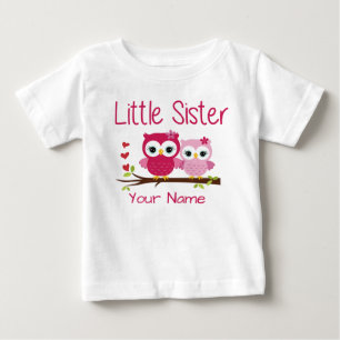 Pequena Irmã Rosa Coruja Personalizada Camisa T