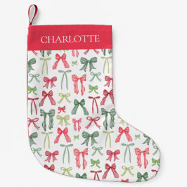 Pequena Laços de Natal Personalizados Coquette para Meia