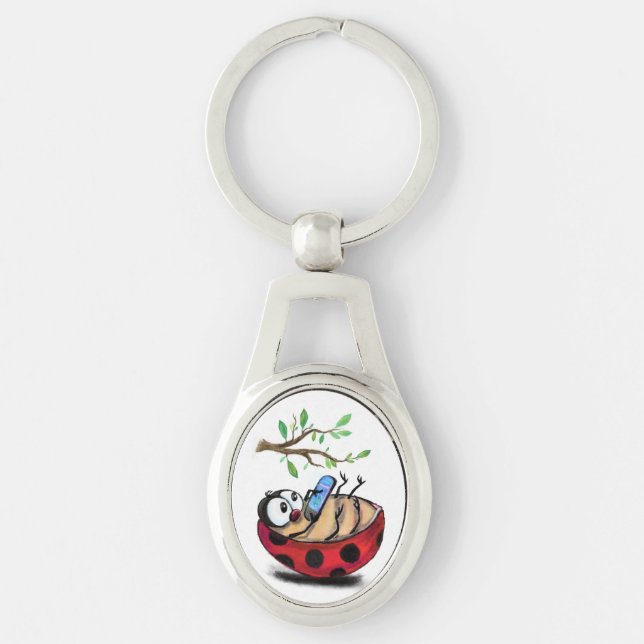 Pequena Ladybug com oferta de Chaveiro telefônico (Frente)