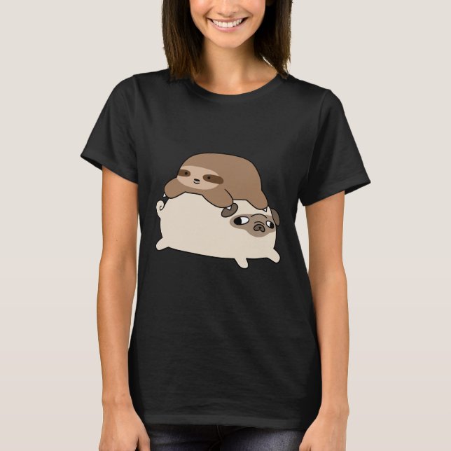 Pequena Lama e Pug Camisa Essencial 228 (Frente)
