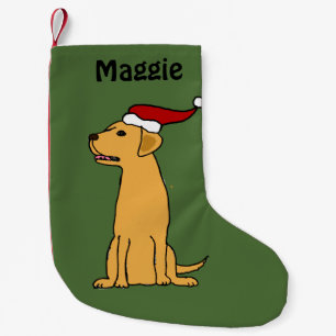 Pequena Meia amarela do Natal de labrador retriever