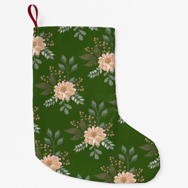 Pequena Meia de Natal com Estampa Floral (Frente)