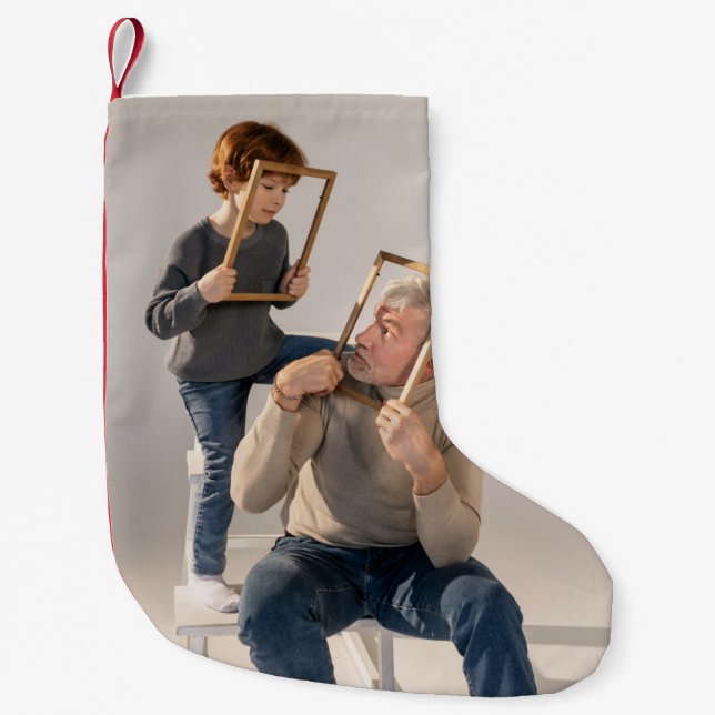 Pequena Meia de Natal com Foto Personalizada (Frente)