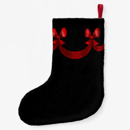 Pequena Meia de Natal com Laço Vermelho Chic