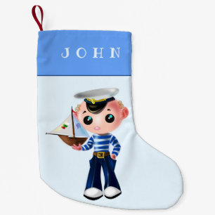 Pequena Meia de Natal com Nome Personalizado Capitão Menin