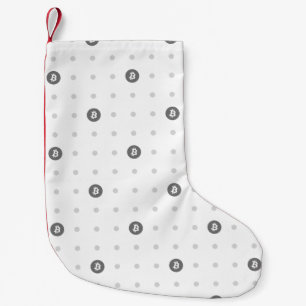 Pequena Meia de Natal com Pontos Bitcoin Polka (Pequena)