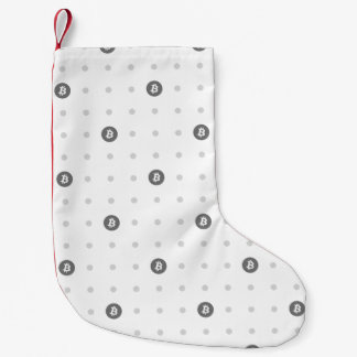 Pequena Meia de Natal com Pontos Bitcoin Polka (Pequena)
