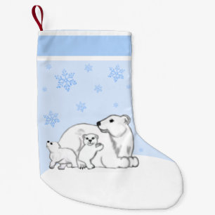 Pequena Meia de Natal da Família de Urso Polar
