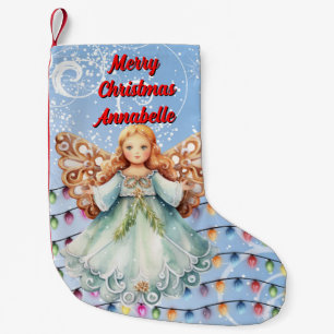 Pequena Meia de Natal de Anjo Personalizada