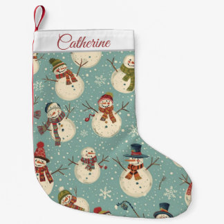 Pequena Meia de Natal de Boneco de Neve Fofo