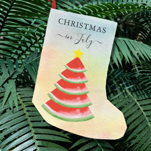 Pequena Meia de Natal de Melancia de Natal em Julho