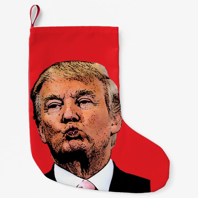 PEQUENA MEIA DE NATAL DE TRUMP BEIJO (Frente)
