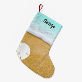 Pequena Meia de Natal Dupla Cena de Praia Dólar de Areia