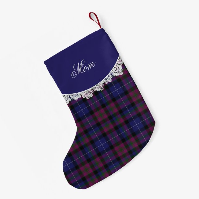 Pequena Meia de Natal em Xadrez Tartan Pride of Scotland (Verso (Pendurada))