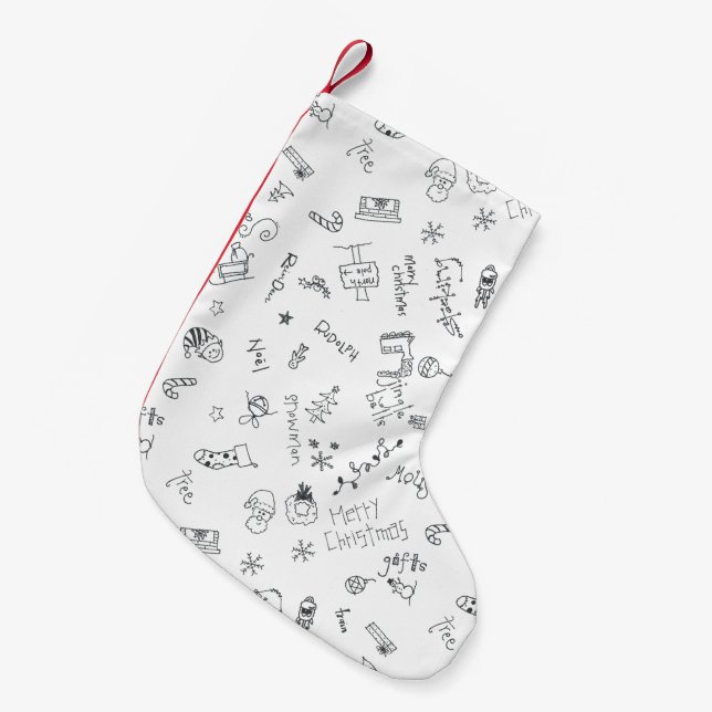 Pequena meia de natal fofa de desenho (Frente (Pendurada))