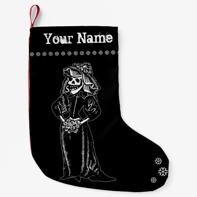 Pequena Meia de Natal Noiva Esqueleto (Personalizado) (Frente)