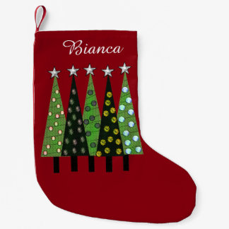 Pequena Meia de Natal Personalizada Bianca Árvore de Natal