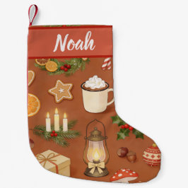Pequena Meia de Natal Personalizada com Chocolate Quente A