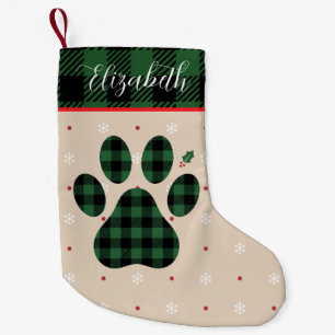 Pequena Meia de Natal Personalizada com Estampa de Pata Xa