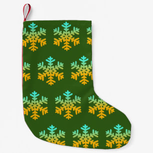 Pequena Meia de Natal Personalizada com Flocos de Neve