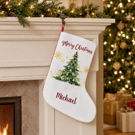 Pequena Meia de Natal Personalizada com Nome da Árvore de