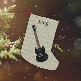 Pequena Meia de Natal Personalizada para Meninos com Guita