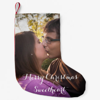 Pequena Meia de Natal Romântica com Foto Personalizada